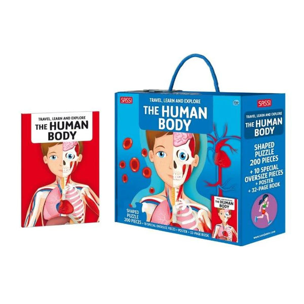 The Human Body Puzzle & Book Set - 205pc - Sassi Travel Learn and Explore