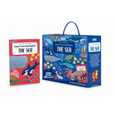 The Sea Puzzle & Book Set - 205pc - Sassi Travel Learn and Explore - Brain Spice