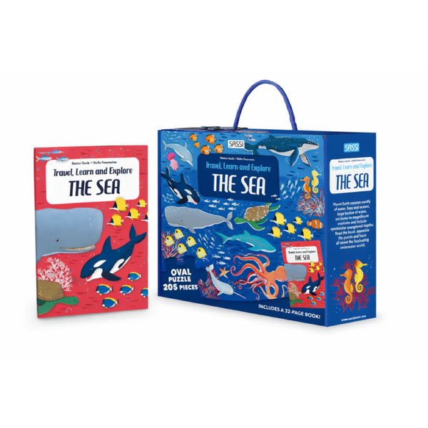 The Sea Puzzle & Book Set - 205pc - Sassi Travel Learn and Explore - Brain Spice