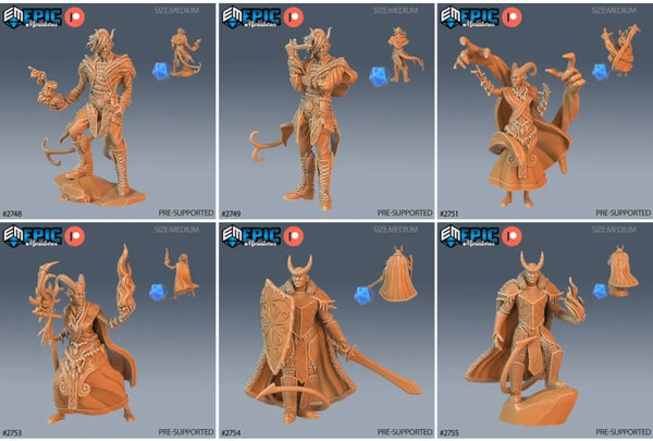 Tieflings Set A - 6 Figurines - Brain Spice