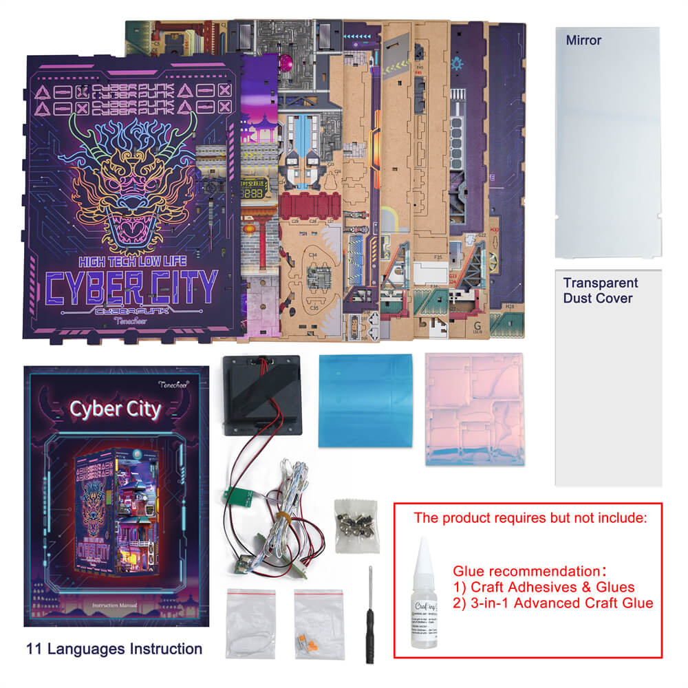 Cyber City - Large Book Nook Kit - Brain Spice