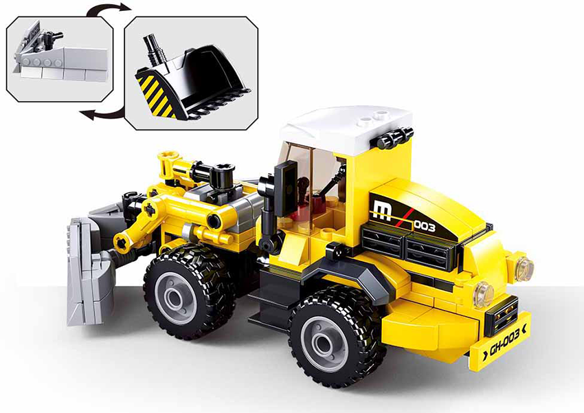 Town Dozer Plough - Model Bricks 200pcs - Brain Spice