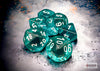 Translucent Teal-White - Polyhedral 7-Dice Set - Brain Spice