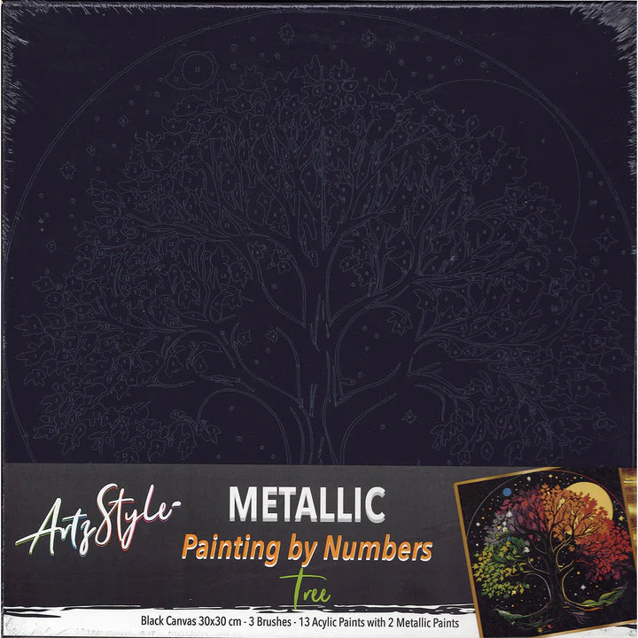 Tree - Metallic Paint by Number - Brain Spice
