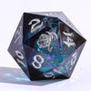 Twilight Azure - Captured Magic 7-Dice Set - Liquid Core Sharp Edge Resin - Brain Spice