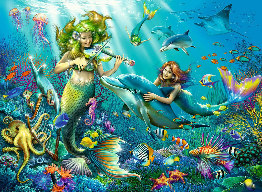 Underwater Beauties Glitter Puzzle - 100pc - Brain Spice