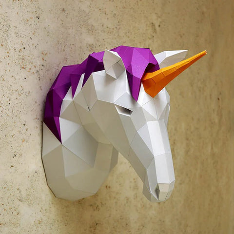 Unicorn Origami Wall Art - 3D Paper Art - Brain Spice