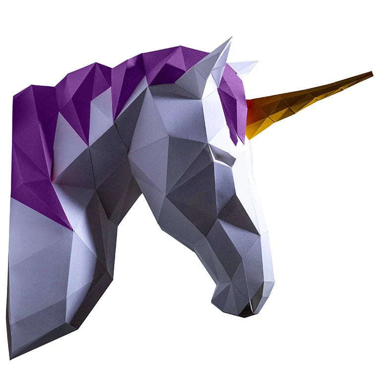 Unicorn Origami Wall Art - 3D Paper Art - Brain Spice