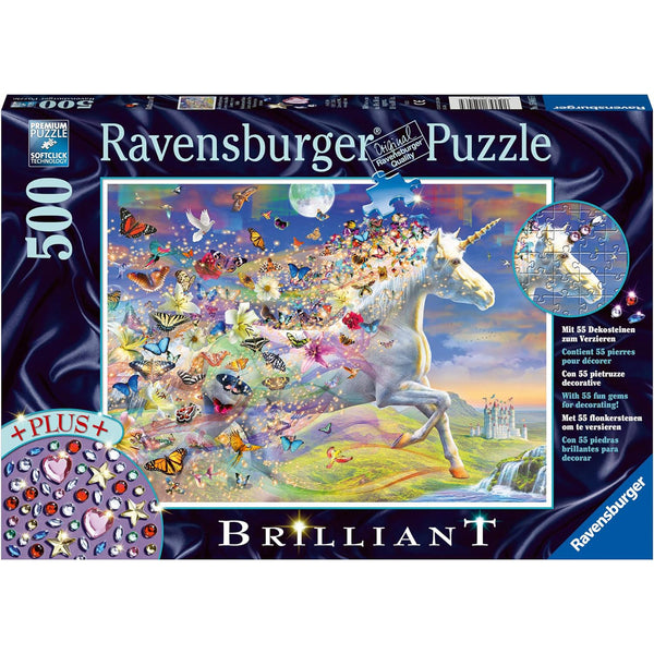 Unicorn and Butterflies - Jigsaw 500pc - Brain Spice