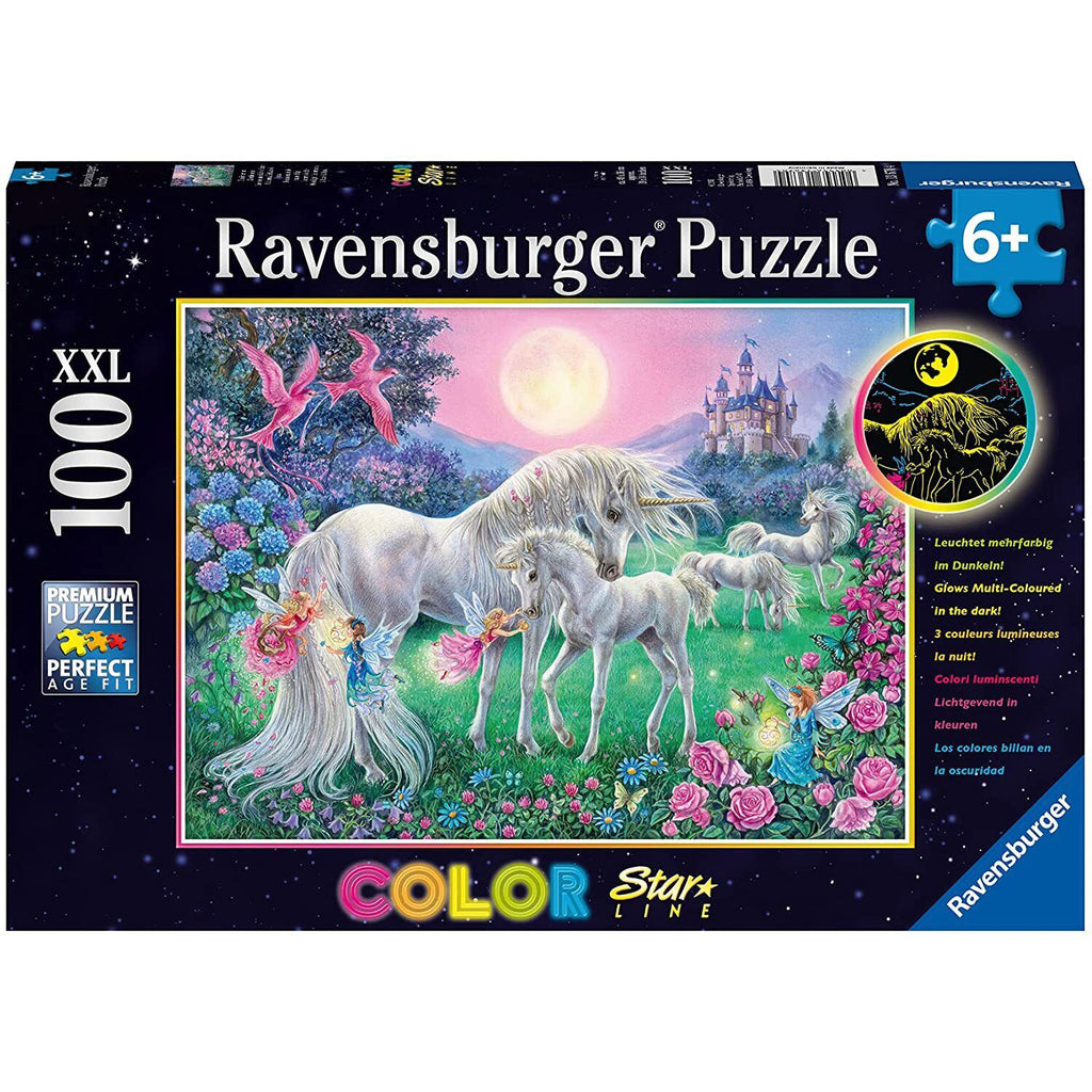 Unicorns In The Moonlight - Jigsaw 100pc - Brain Spice