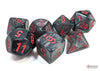 Velvet Black-Red - Polyhedral 7-Dice Set - Brain Spice