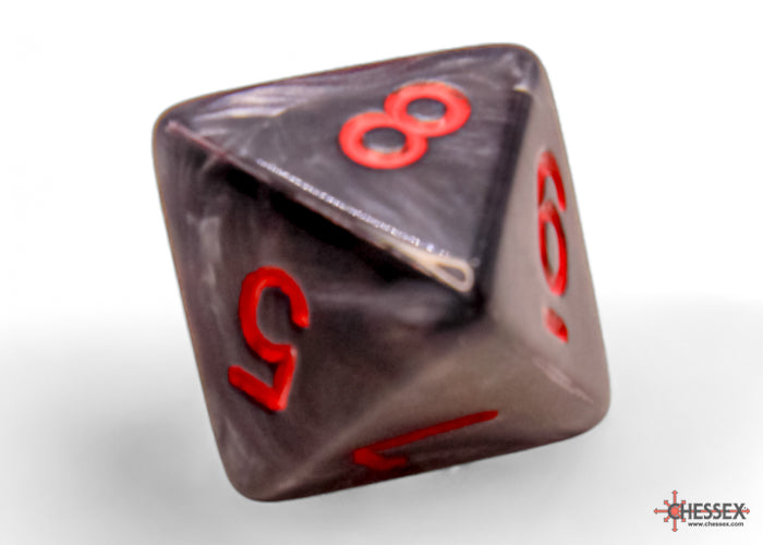 Velvet Black-Red - Polyhedral 7-Dice Set - Brain Spice