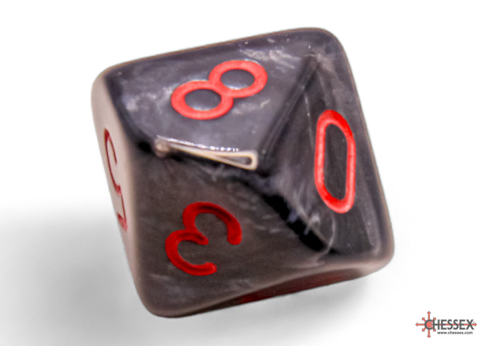 Velvet Black-Red - Polyhedral 7-Dice Set - Brain Spice