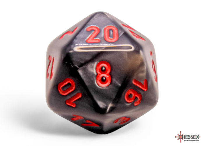 Velvet Black-Red - Polyhedral 7-Dice Set - Brain Spice