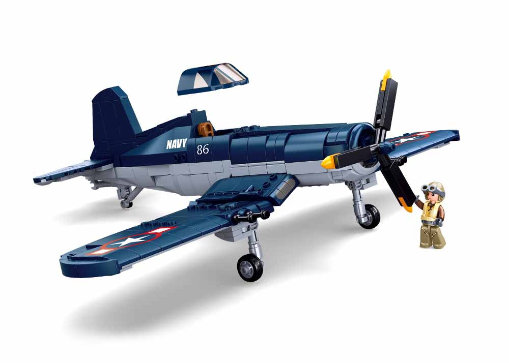 WW2 F4U Fighter - Model Bricks 550pcs - Brain Spice
