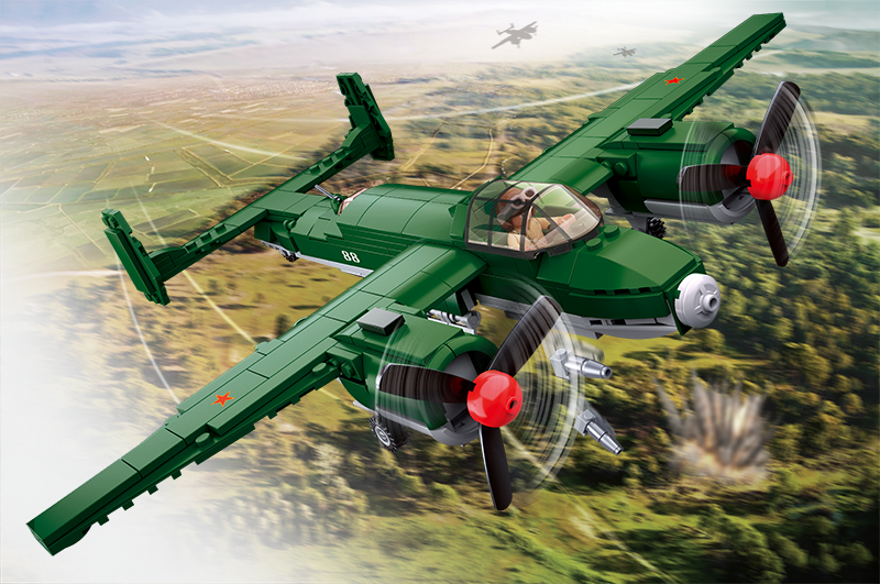 WW2 Tupolev TU-2 Bomber - Model Bricks 311pcs - Brain Spice