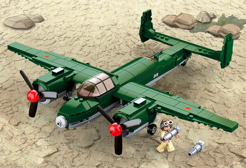 WW2 Tupolev TU-2 Bomber - Model Bricks 311pcs - Brain Spice