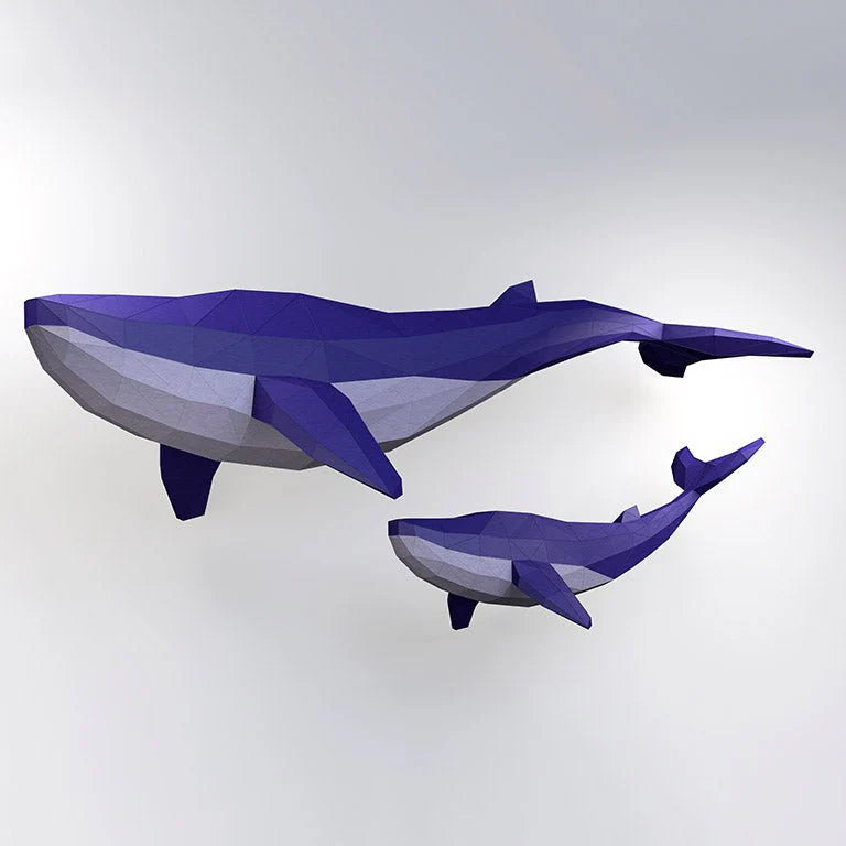 Whale Origami Model - 3D Paper Art - Brain Spice