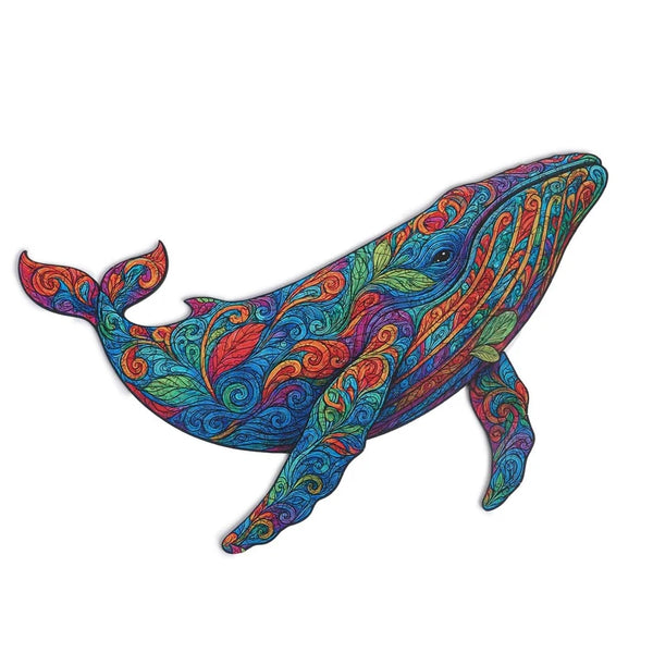 Whale Puzzle - Wooden Jigsaw 9.2 x 11.2 inch