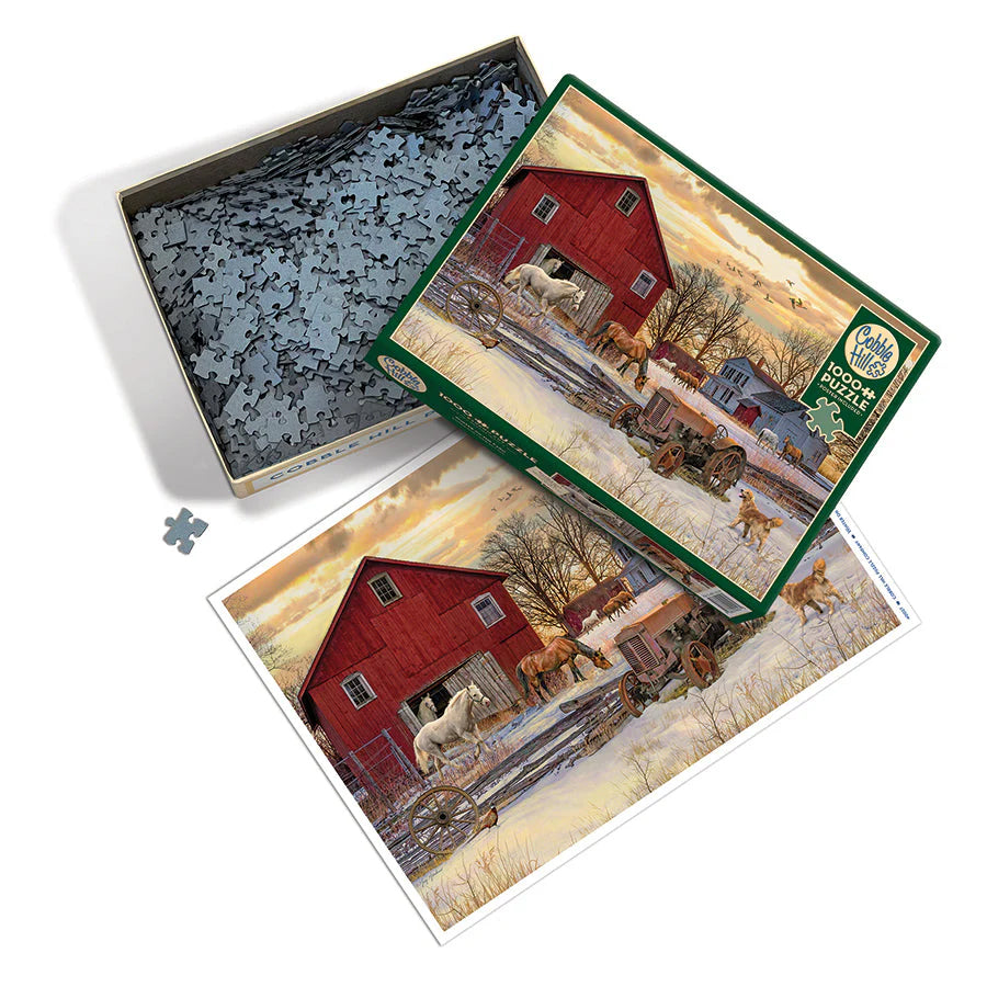 Winter on the Farm - Jigsaw 1000pc - Brain Spice