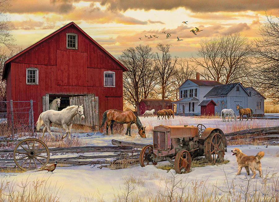 Winter on the Farm - Jigsaw 1000pc - Brain Spice