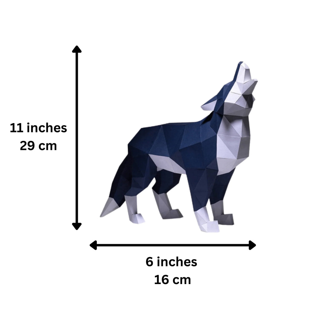 Wolf Origami Model - 3D Paper Art - Brain Spice