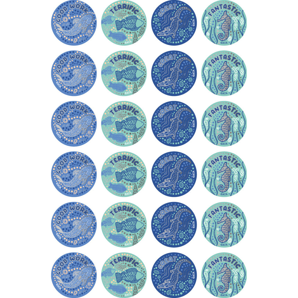 Wonderlands (Sea) - Foil Merit Stickers (Pack of 96) - Brain Spice