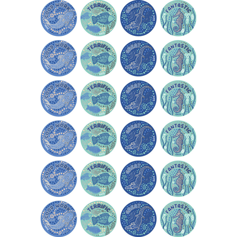 Wonderlands (Sea) - Foil Merit Stickers (Pack of 96) - Brain Spice