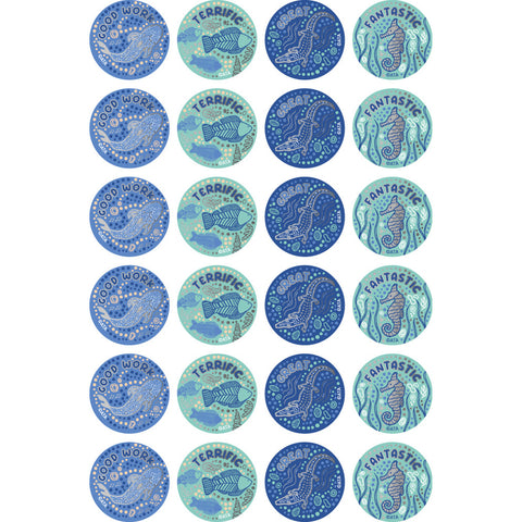 Wonderlands (Sea) - Foil Merit Stickers (Pack of 96) - Brain Spice