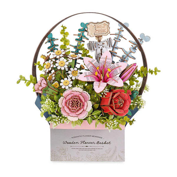 Wooden Bloom Flower Basket - Brain Spice