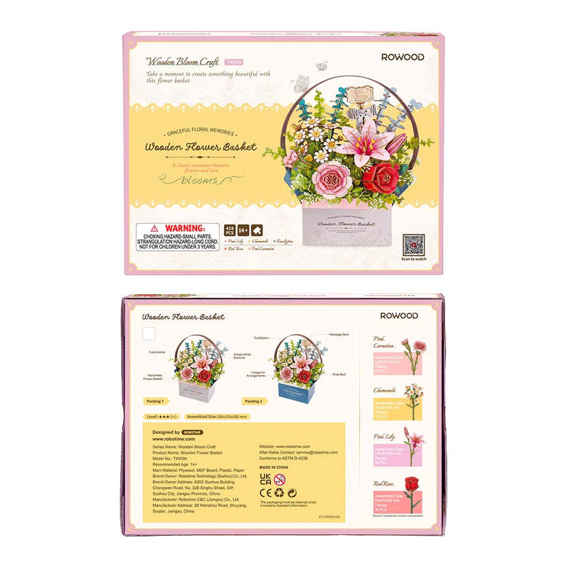Wooden Bloom Flower Basket - Brain Spice