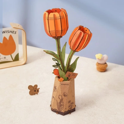 Wooden Bloom Orange Tulip