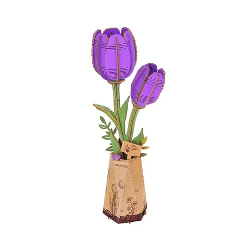 Wooden Bloom Purple Tulip