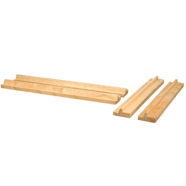 Wooden Mahjong Racks - Set of 4 with Felt Bag - Brain Spice