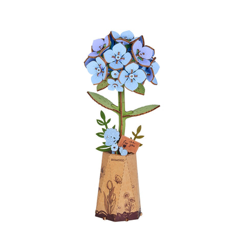 Wooden Bloom Blue Hydrangea - Brain Spice