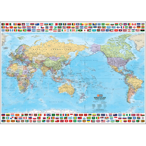 World Map with Flags - Laminated - Brain Spice
