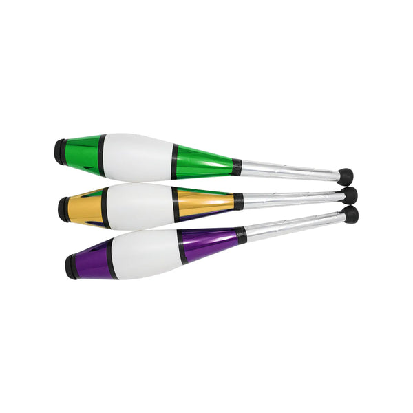 Zeekio Pegasus Juggling Clubs - Purple Green Gold - Brain Spice