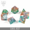 Coral Reef - Handmade Dice - 7-Dice Set - Brain Spice