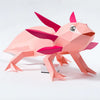Axolotl Origami Table Lamp - 3D Paper Art - Brain Spice