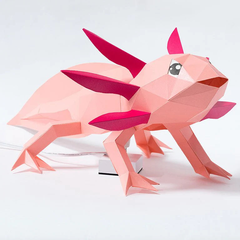 Axolotl Origami Table Lamp - 3D Paper Art - Brain Spice