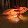 Axolotl Origami Table Lamp - 3D Paper Art - Brain Spice