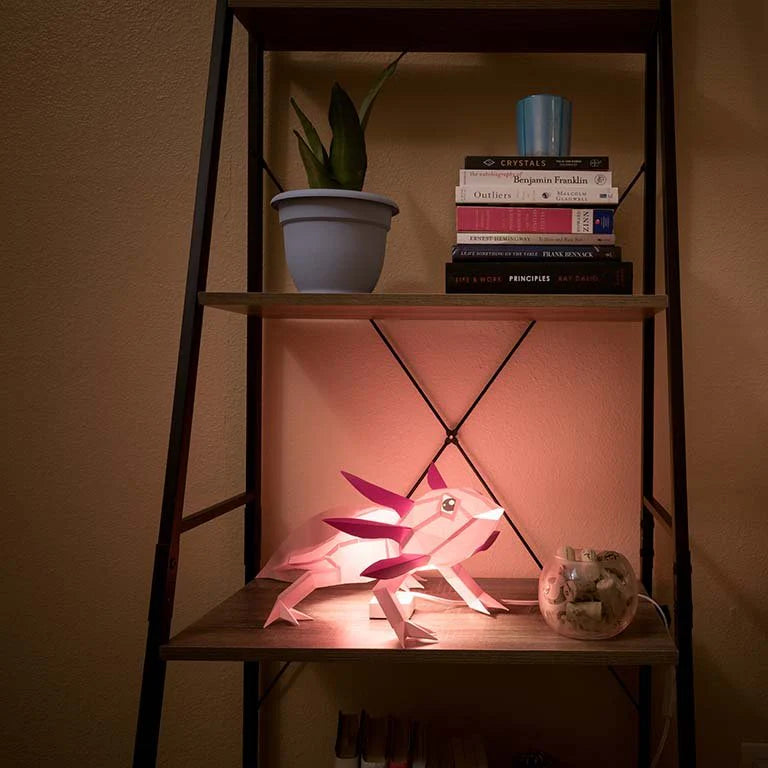 Axolotl Origami Table Lamp - 3D Paper Art - Brain Spice