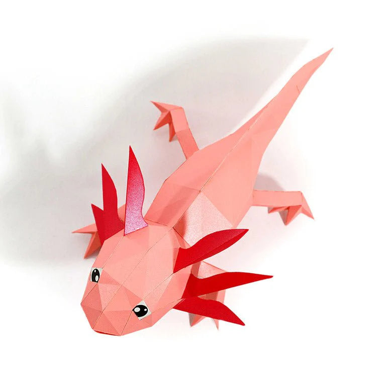 Axolotl Origami Table Lamp - 3D Paper Art - Brain Spice