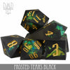 Frosted Tears Black - Handmade Dice - 7-Dice Set - Brain Spice