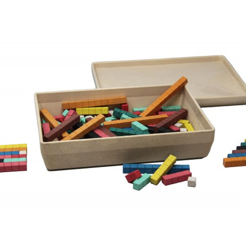 Counting Rods in ten colours - Re-Wood Box - 126 pcs - Brain Spice