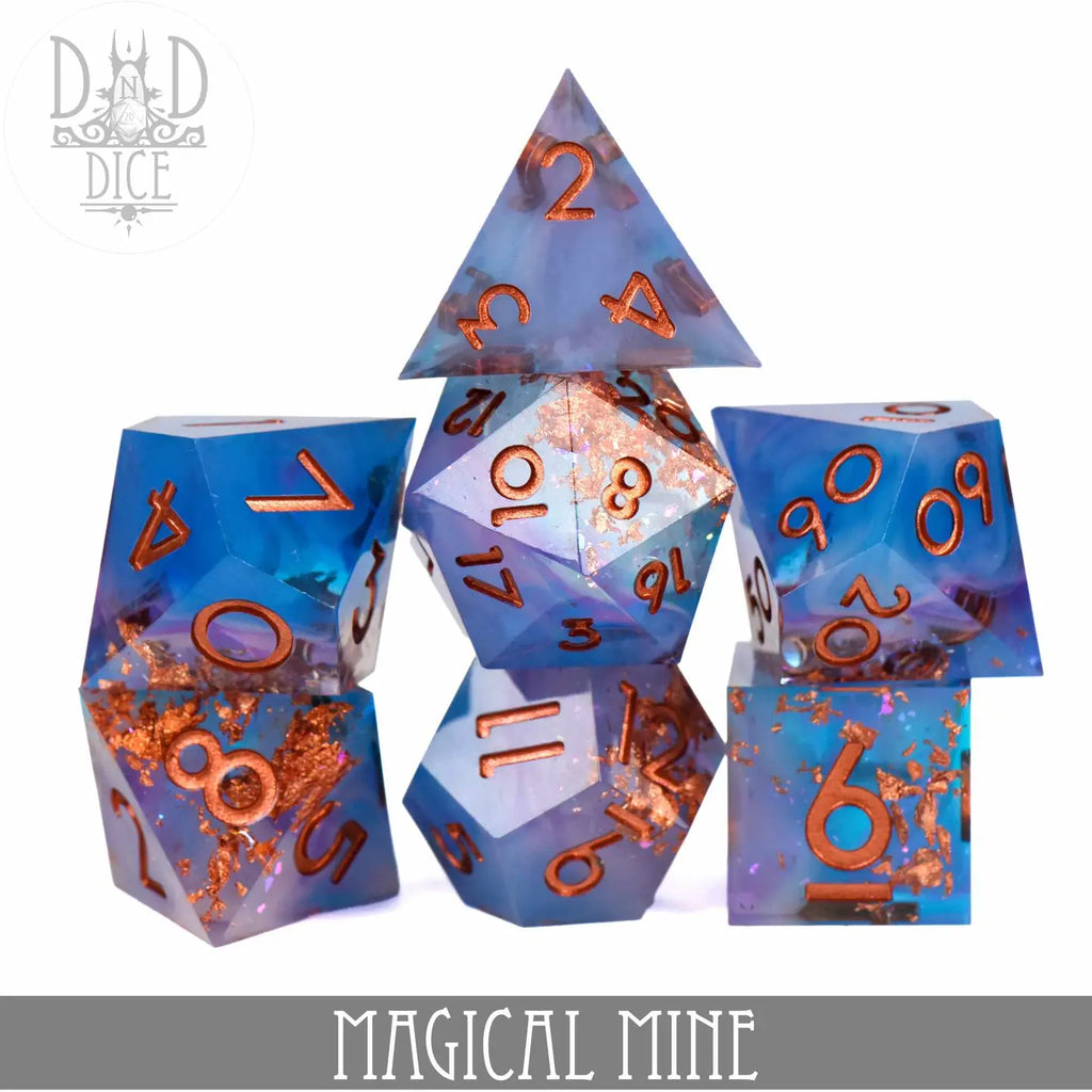 Magical Mine - Handmade Dice - 7-Dice Set - Brain Spice
