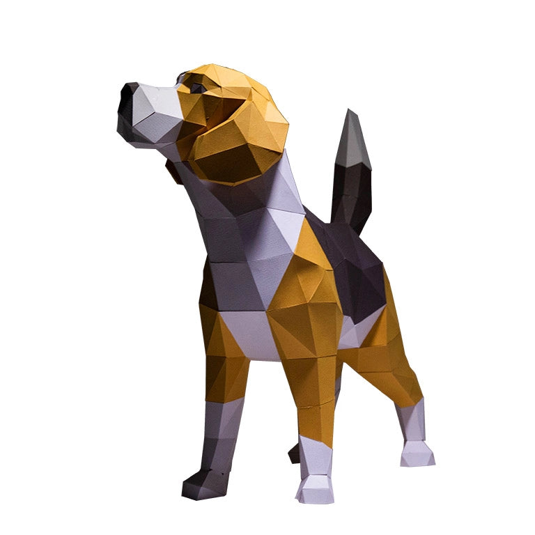 Beagle Dog Origami Model - 3D Paper Art - Brain Spice