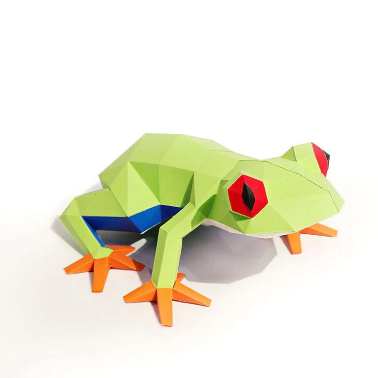 Papercraft world, origami models, 3D paper art, Brain Spice, frog