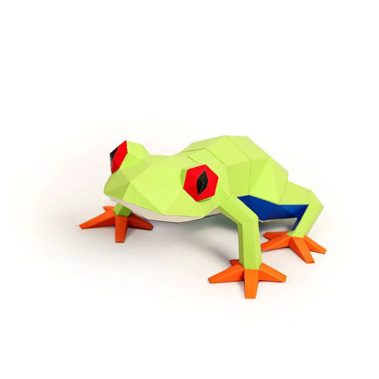 Papercraft world, origami models, 3D paper art, Brain Spice, frog