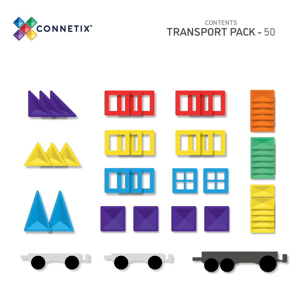 Rainbow Transport Pack - Connetix - 50pc - Brain Spice